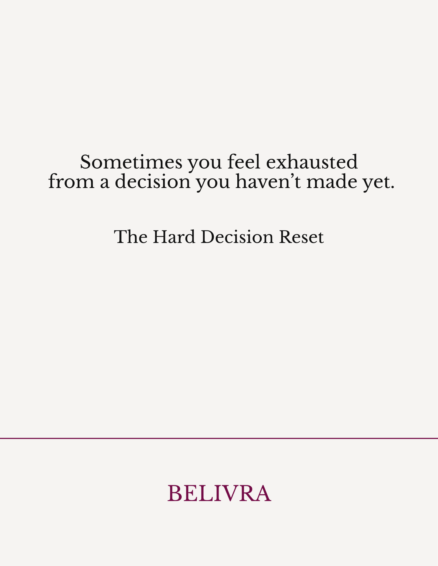 Sometimes you feel exhausted from a decision you have not made yet. A structured clarity workbook for thinking through hard decisions.