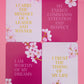 Set of 4 Belivra Empowerment affirmation cards displayed on a pink background – featuring motivational quotes: "I Carry the Mindset of a Leader and Winner," "My Energy Commands Attention and Respect," "I Am Worthy of My Dreams," and "I Trust the Timing of My Life." Designed with elegant cherry blossom accents, these cards support confidence, self-belief, and daily mindset practice for women entrepreneurs and personal growth seekers.