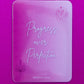 Belivra rectangular inspirational magnet with the quote "Progress over Perfection" in soft script font on a pink ombré background – features minimalist lotus and hand illustrations. Displayed on a vibrant pink surface, ideal for fridge decor, workspaces, and mindset motivation for women and creatives.