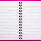 The interior of a spiral-bound notebook with blank lined pages, ideal for journaling, note-taking, goal setting, or creative writing. The smooth white pages feature evenly spaced lines for structured writing, providing a perfect canvas for personal growth, inspiration, and organization.