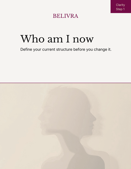 Who Am I Now Clarity Step 1 digital workbook cover by Belivra
