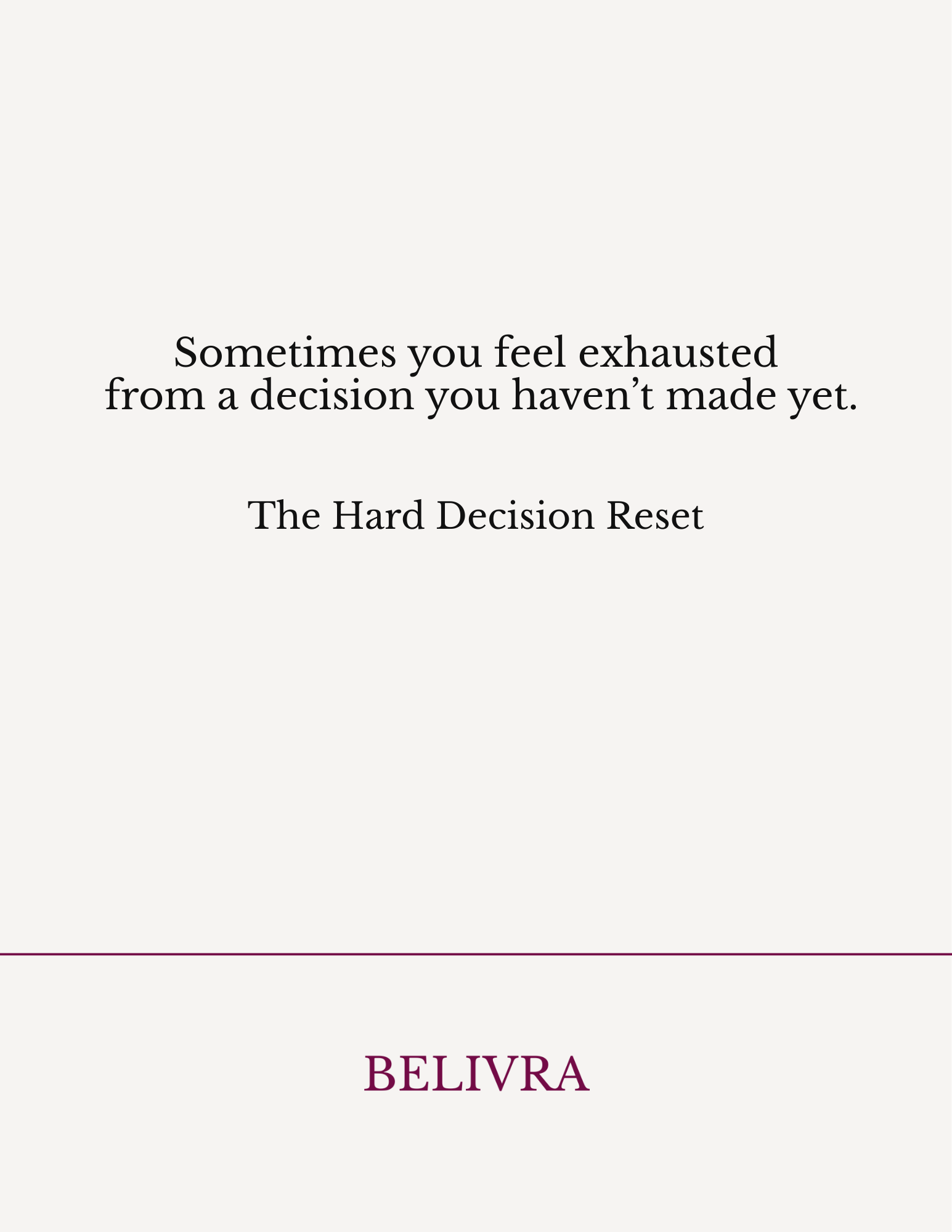 Sometimes you feel exhausted from a decision you have not made yet. A structured clarity workbook for thinking through hard decisions.